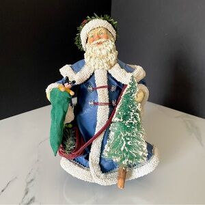 Santa in Blue Coat with Tree & Toys - Possible Dreams Clothtique